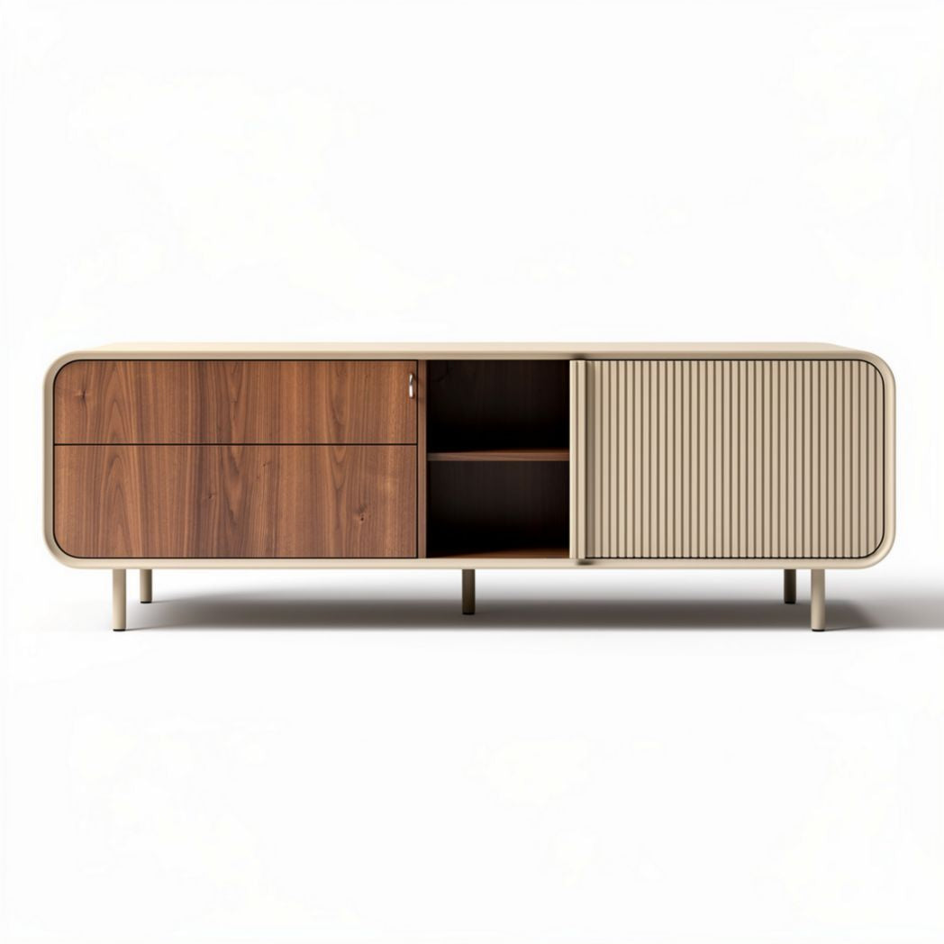 Buffet en bois avec rangement en trois sections 150 x 40 x 50 cm