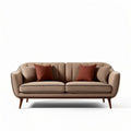 Canapé en tissu beige avec coussins décoratifs de 200 x 80 x 85cm