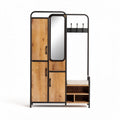 Armoire métallique en bois avec miroir et espace de rangement 180 x 80 x 40cm