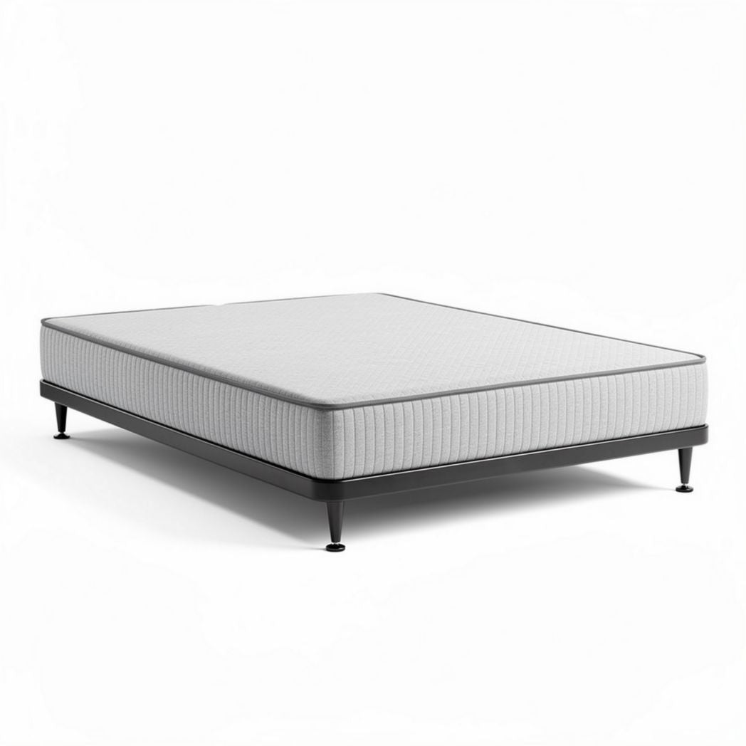Matelas en mousse de 190 x 140 x 30 cm avec housse en polyester gris