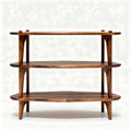 Meuble de rangement en bois foncé 90 x 45 x 70cm trois niveaux