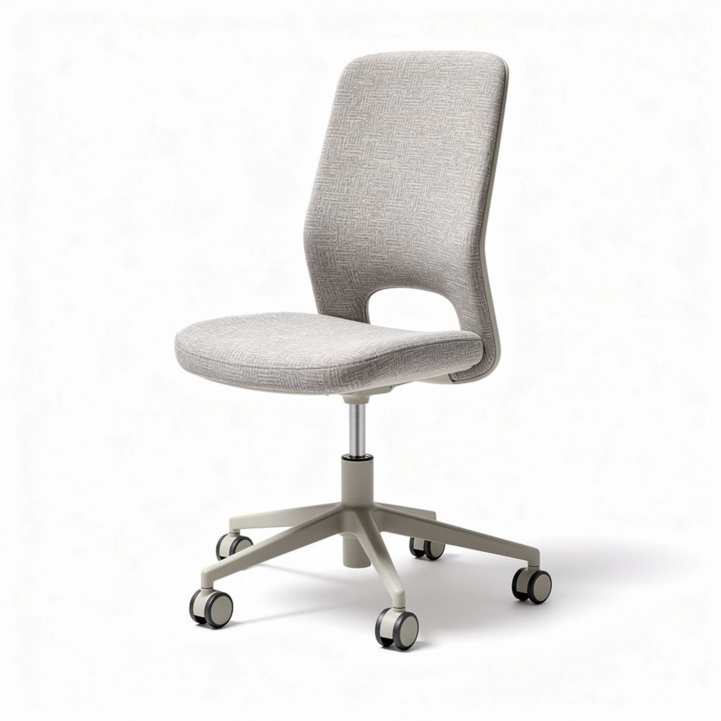 Chaise de bureau mobile grise en tissu dimensions 45 x 45 x 90 cm