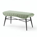 Banc en tissu vert avec pieds en métal noir dimensions 100 x 50 x 40cm