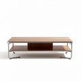 Table basse en bois et acier avec étagère intégrée 120 x 60 x 40cm